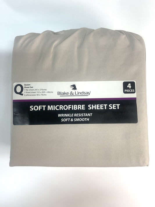 Blake and Lindsay Soft Microfibre Queen Sheet Set Linen image 0