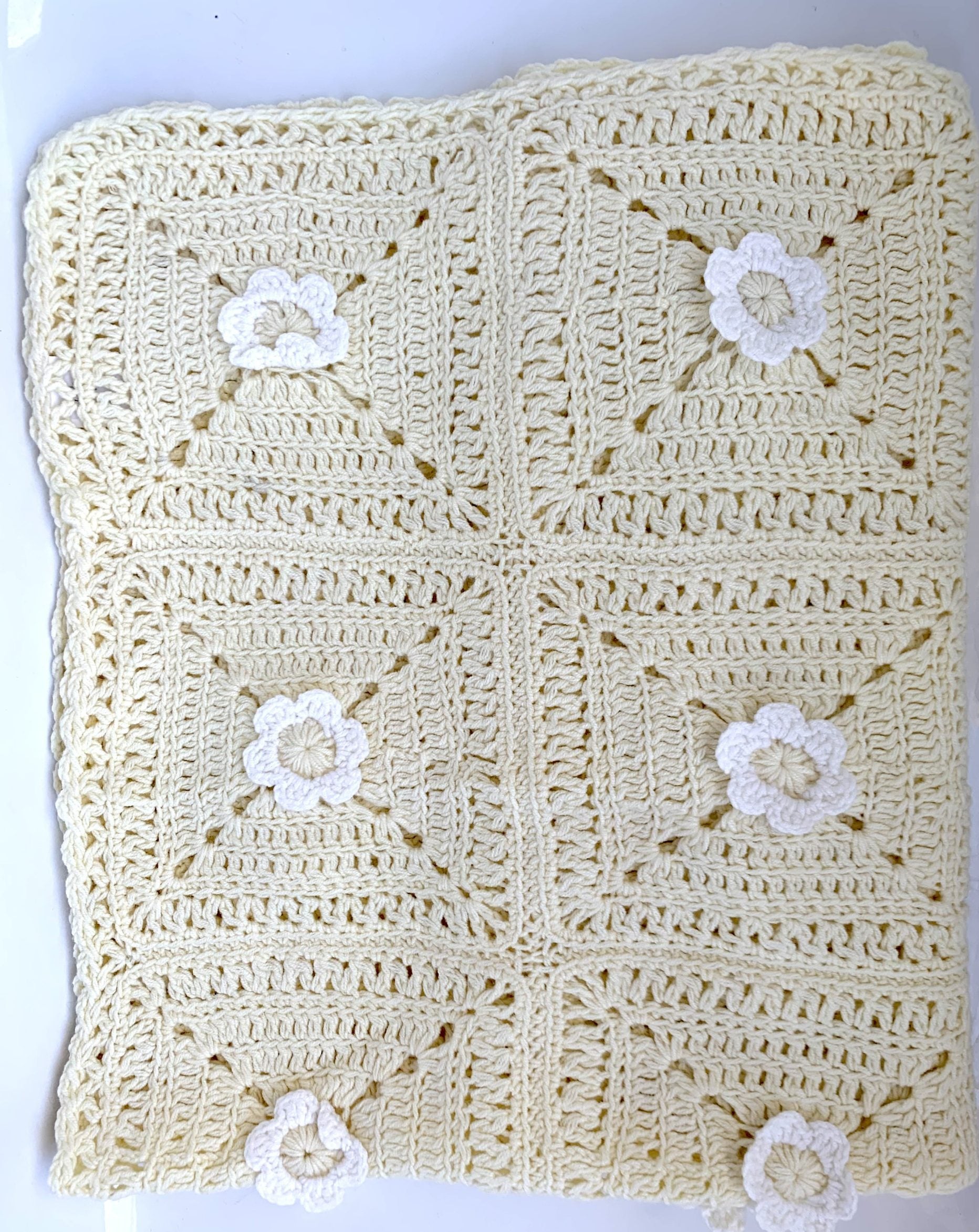Baby Crochet Blanket - 75cm x 90cm - Yellow image