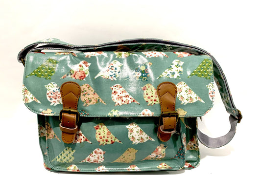 Floral Bird Shoulder Bag - PVC Coated Cotton. image 0