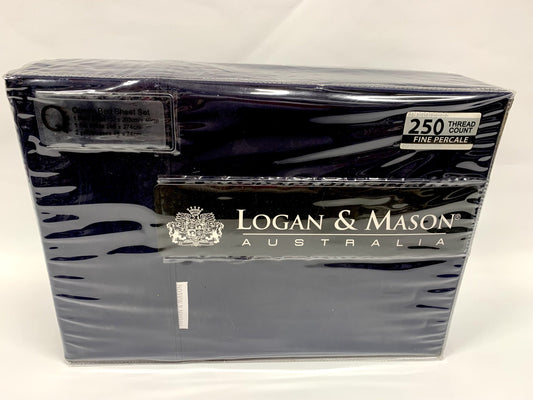 Logan & Mason Sheet Set Queen 250 Thread Count- Navy image 0