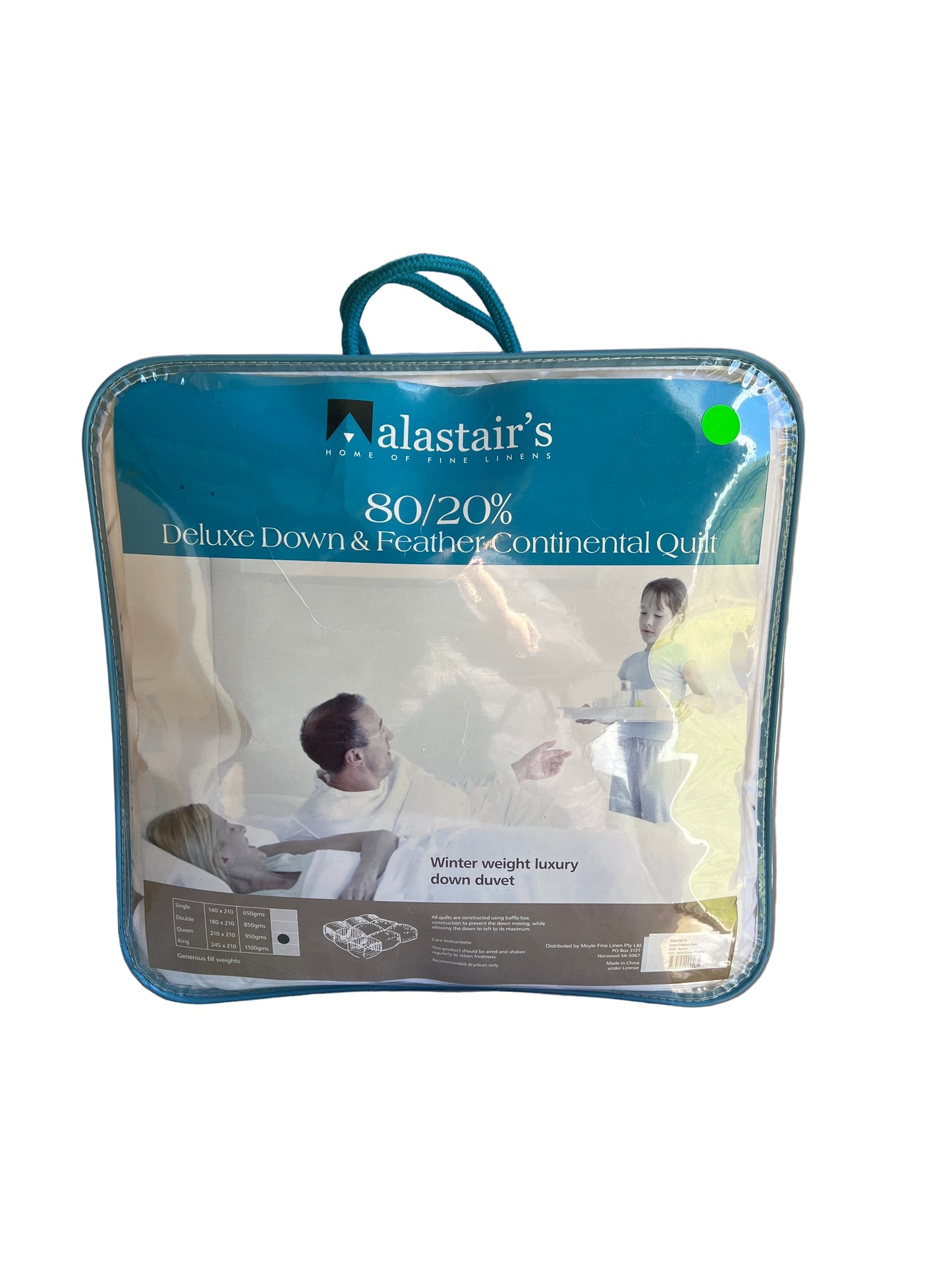 Alastairs- Queen - 80%/20% Deluxe Down & Feather Continental Quilt