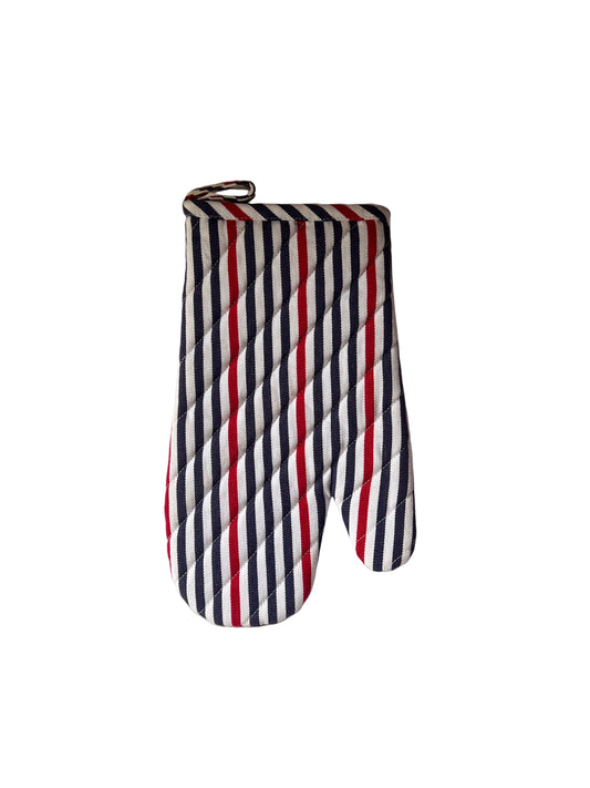 Stripe Oven Mitt Navy/Red/White