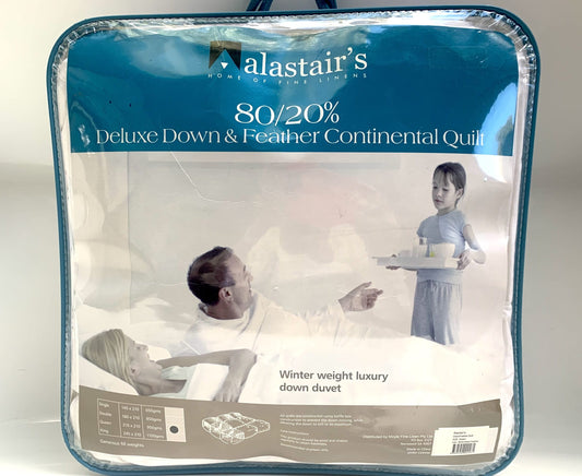 Alastairs- Queen Quilt - 80%/20% Deluxe Down & Feather Continental Quilt image 0