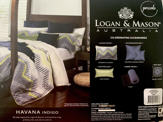Logan & Mason Queen Quilt Set Havana- Indigo image 0