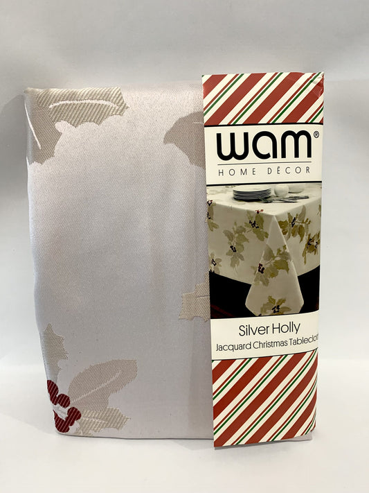 WAM Silver Holly Tablecloth - 150 x 300cm Polyester/Cotton. image 0