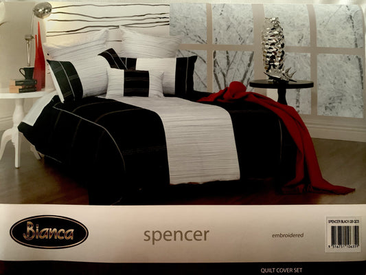 Bianca Queen Quilt Set- Spencer-Black image 0
