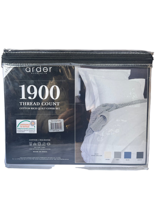 Ardor - King - 1900 Thread Count Cotton Rich Quilt Set - Blue