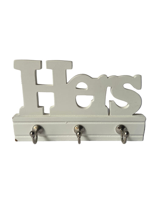 Hers - Small 3 wooden wall hook - Clearance.