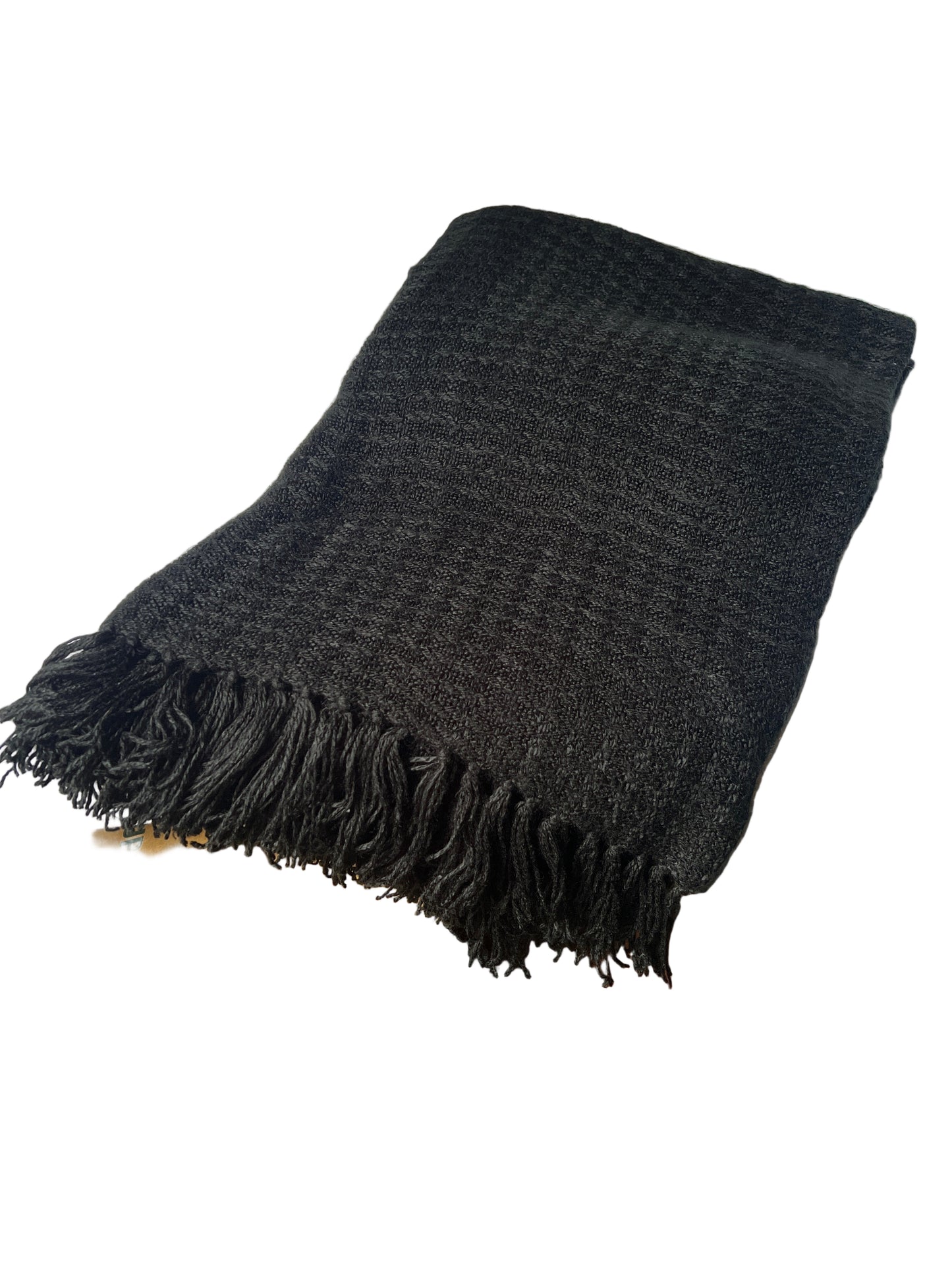 Linen & Things Black fringed Throw