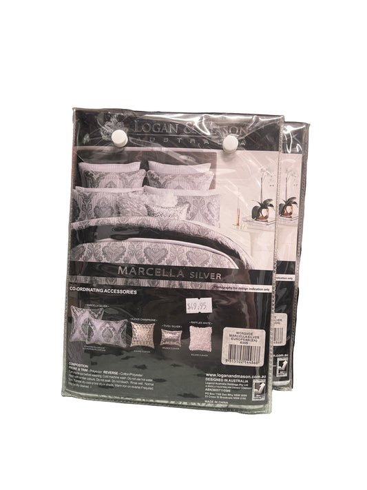 Logan & Mason Ultima Collection - Super King - Marcella Silver Quilt Package