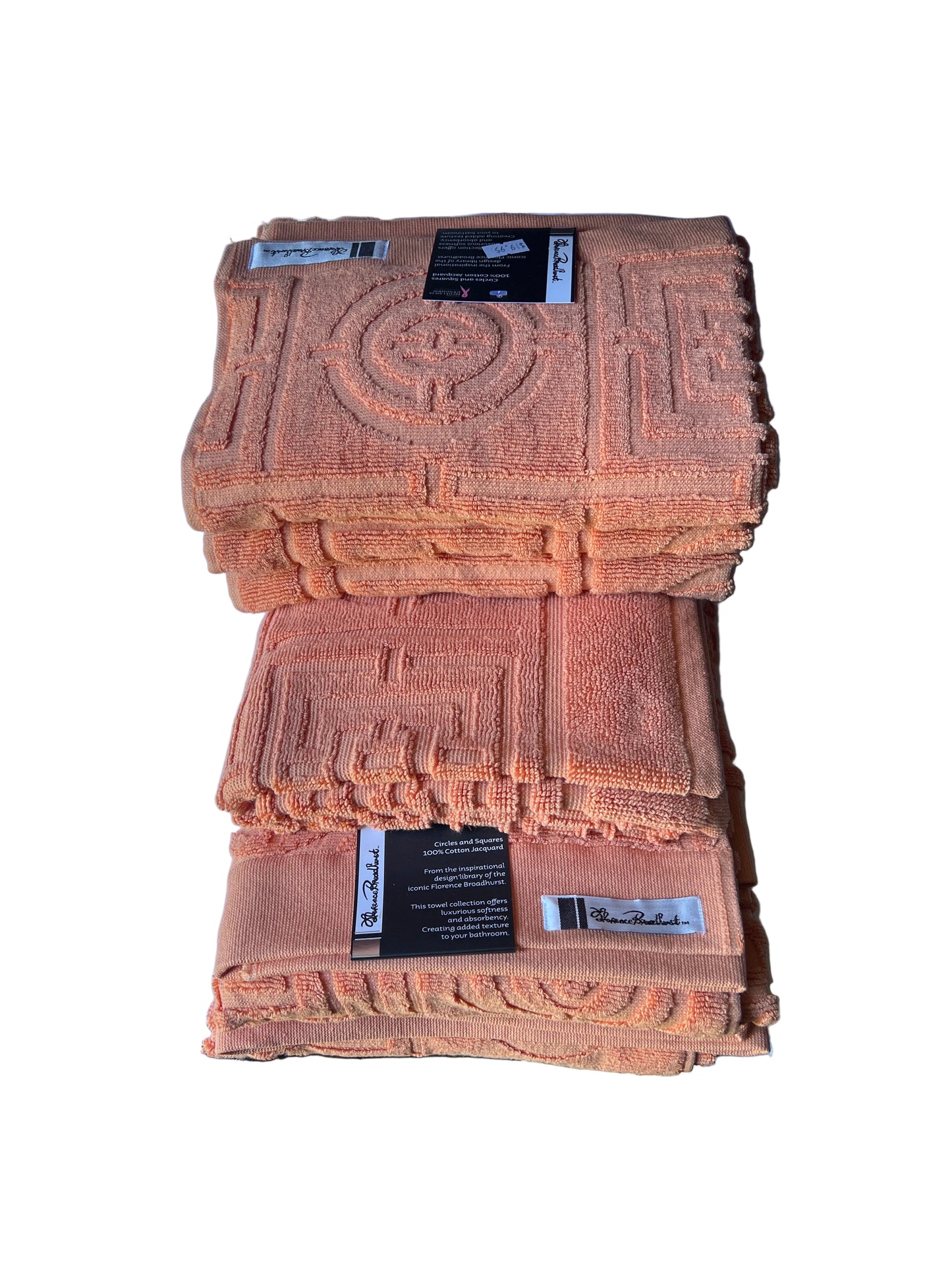 Florence Broadhurst - Circles & Squares - 6pce Towel Set- Papaya