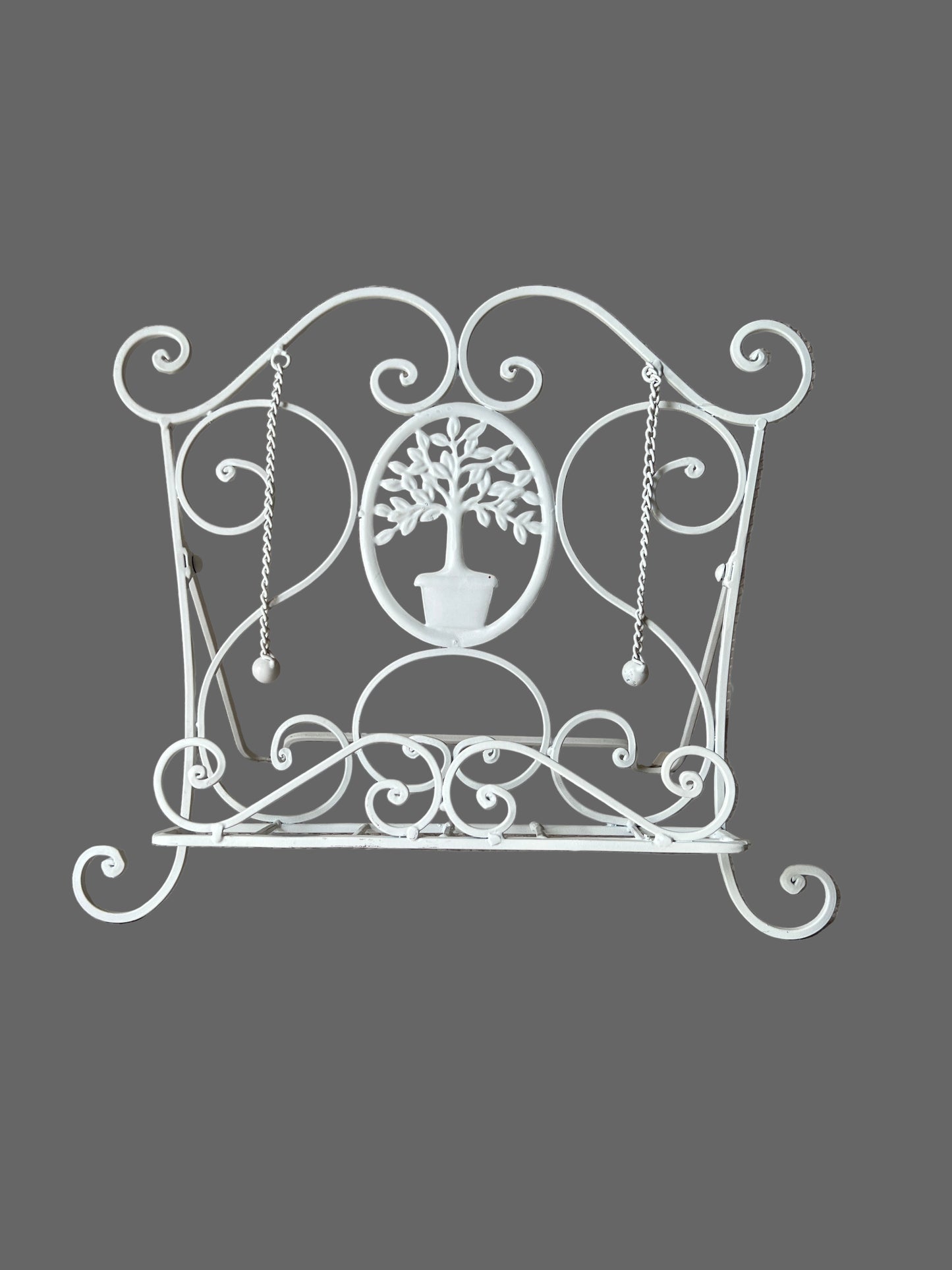 Metal Book Stand - White