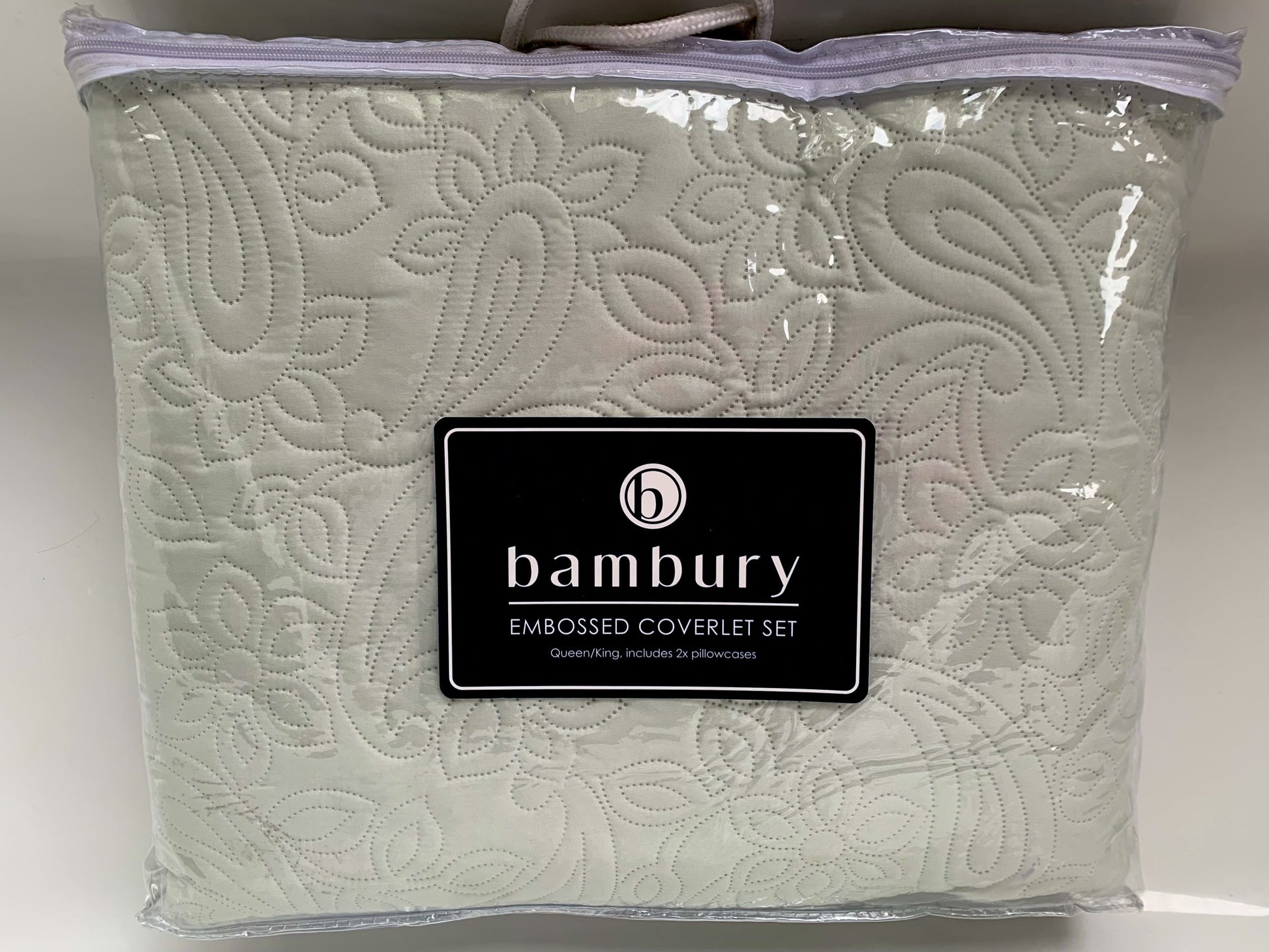 Bambury - Paisley Embossed Coverlet Set King/Queen- Dusk / Peacock / Ivory - Ivory image