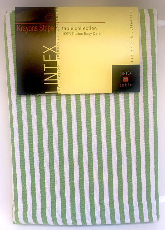 Lintex Tablecloth Krayons Stripe - Oblong 150 x 300cm 10-12 Seats Green image 0