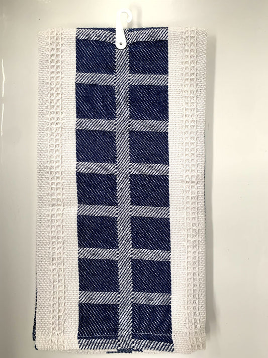 Lintex T Towel- Checkers-Navy image 0