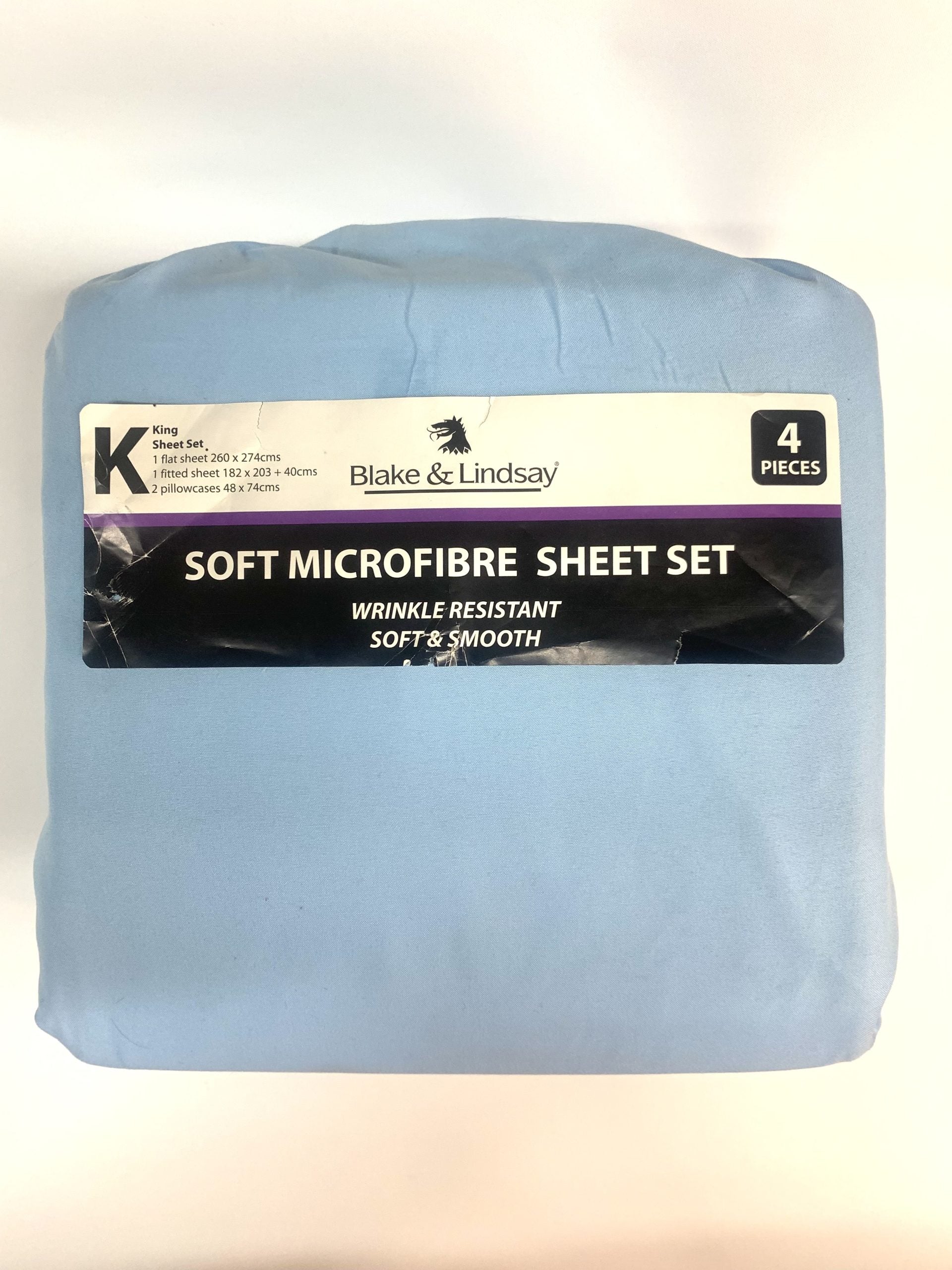 Blake and Lindsay Microfibre King Sheet Set Sky image 0