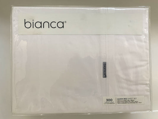 Bianca Queen Sheet Set 300 Thread Count Heston - White image 0