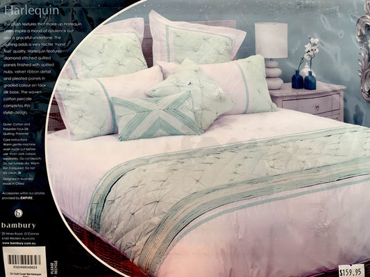 Bambury Queen Quilt Set Harlequin-Sage. image 0