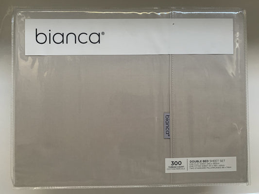 Bianca DB Sheet Set Heston 300 Thread count-Silver image 0