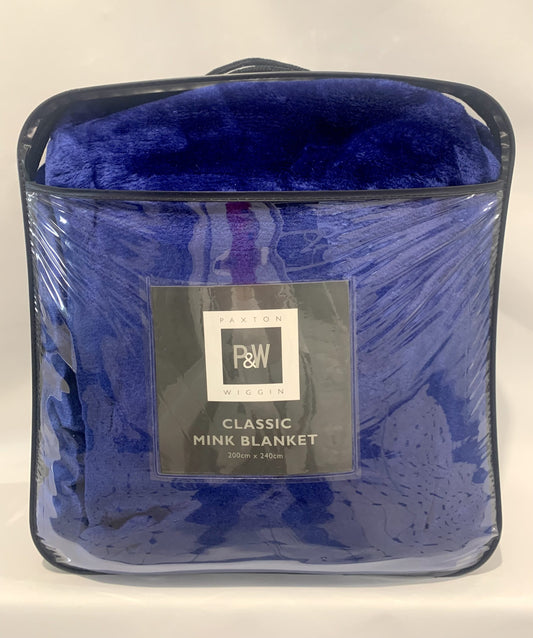 Paxton & Wiggin Classic Mink Blanket - Indigo image 0