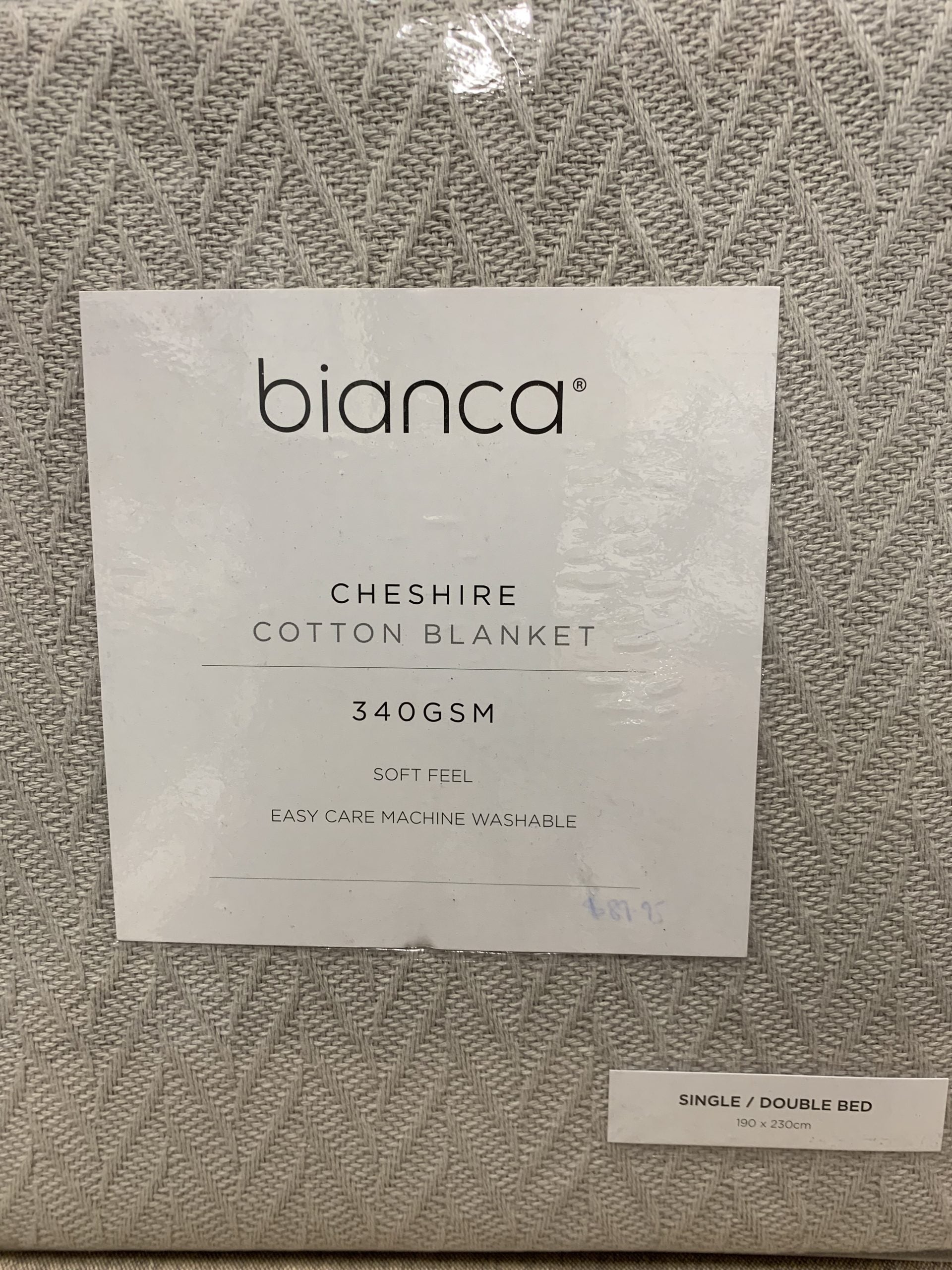 Bianca Single/Double - Cheshire Cotton Blanket Taupe - Taupe image