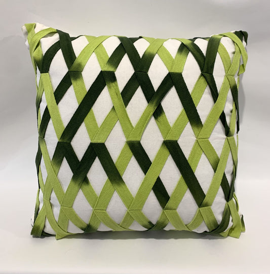 Paloma Living Cushion - Green Lattice 45 x 45cm image 0