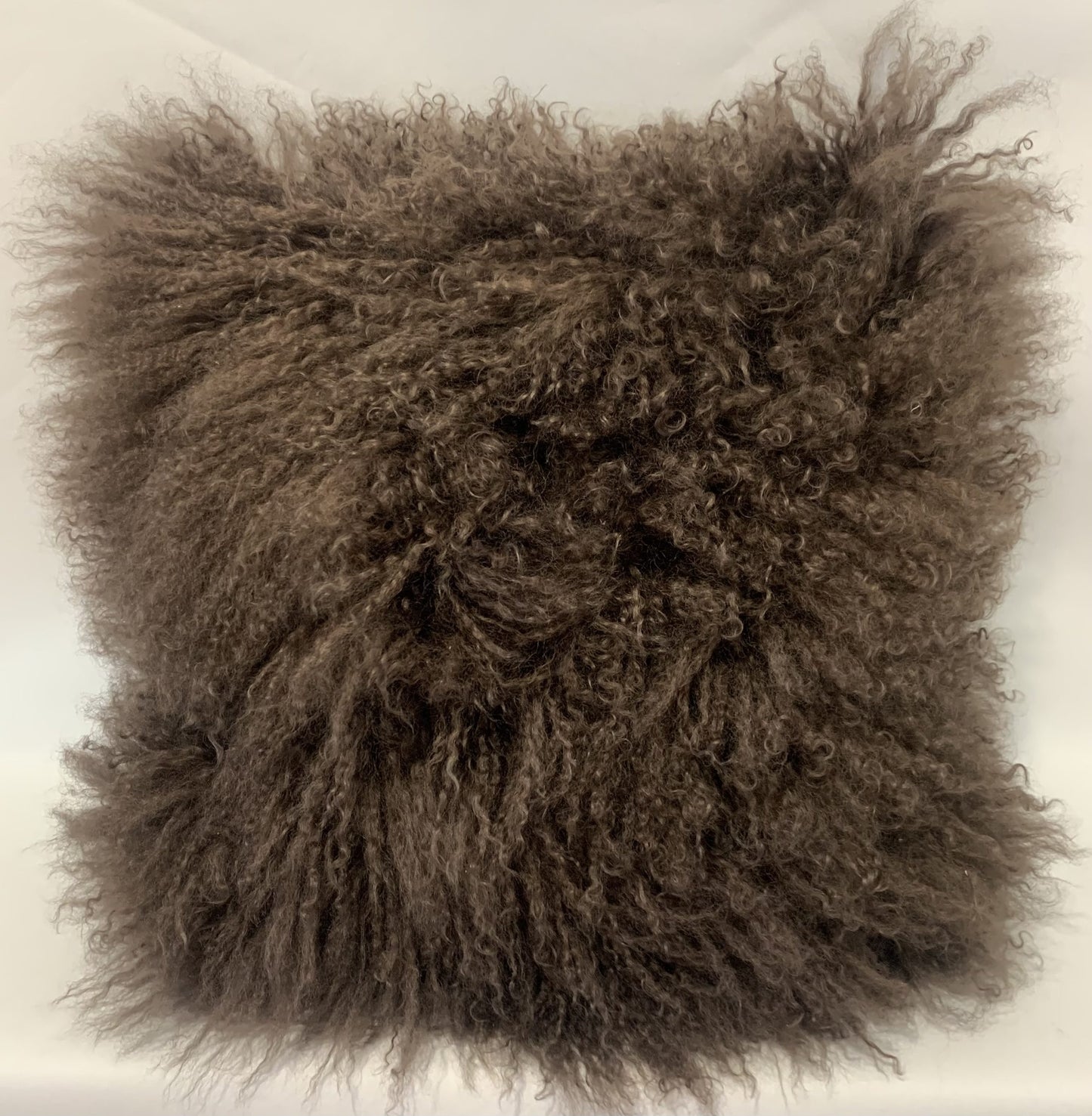 Mongolian Lambswool Cushion - Chocolate image 0
