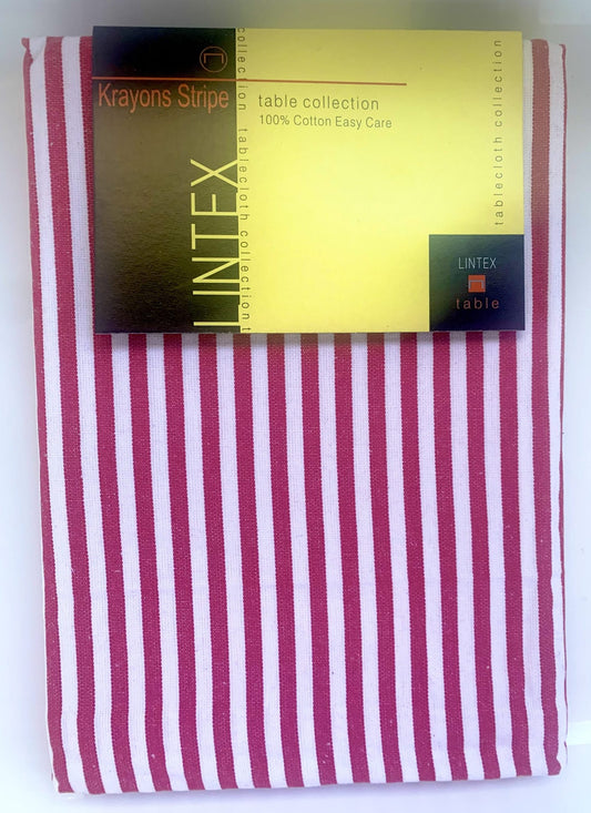 Lintex Tablecloth Krayons Stripe - Oblong 152 x 264cm 8-10Seats Red image 0
