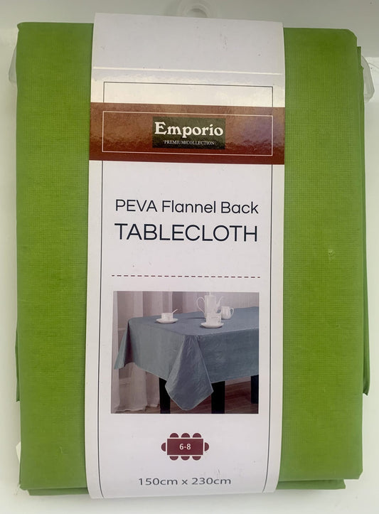 Emporio - PEVA Flannel Back Tablecloth 150 x 230cm Green image 0