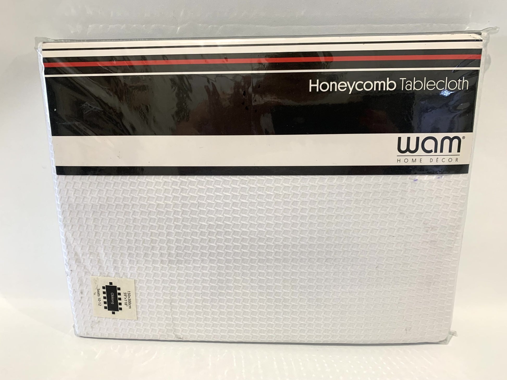 WAM Honeycomb Tablecloth - 150 x 300cm White Polyester/Cotton image 0