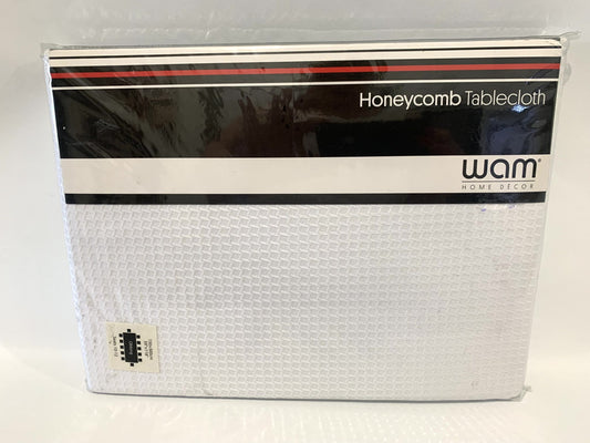 WAM Honeycomb Tablecloth - 150 x 300cm White Polyester/Cotton image 0