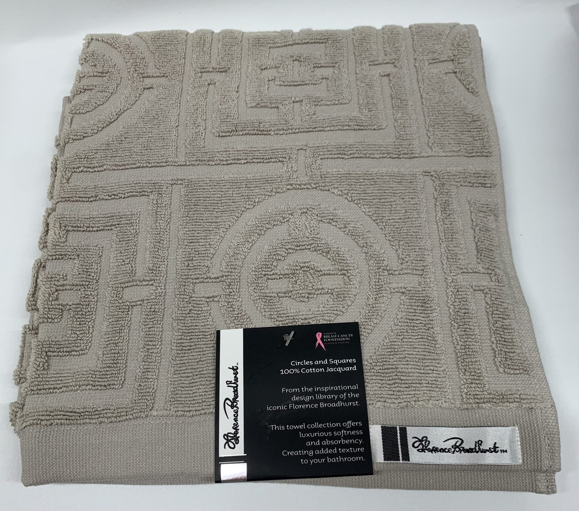 Florence Broadhurst - Circle & Squares Hand Towel - Pebble image 0