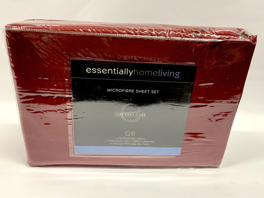 Essentially Home Living - Microfibre Queen Sheet Set - Red image 0