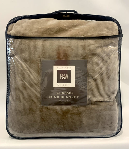 Paxton & Wiggin Classic Mink Blanket - Taupe image 0
