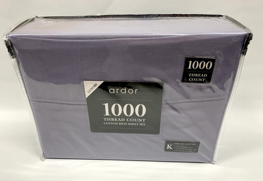 Ardor - 1000Thrd Cotton Rich Sheet Set King - Blue image 0