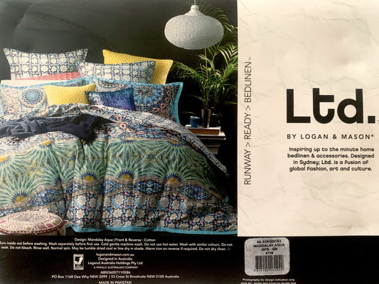 Ltd. Logan and Mason Queen Quilt Set - Mandalay Aqua image 0