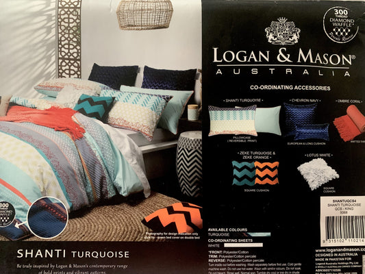 Logan & Mason King Quilt Set - Shanti Turquoise image 0