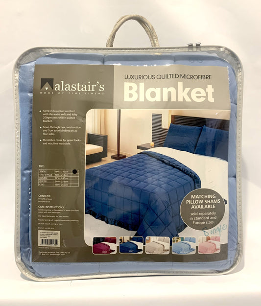 Alastairs - Luxurious Quilted Microfibre Blanket - Sky Blue image 0
