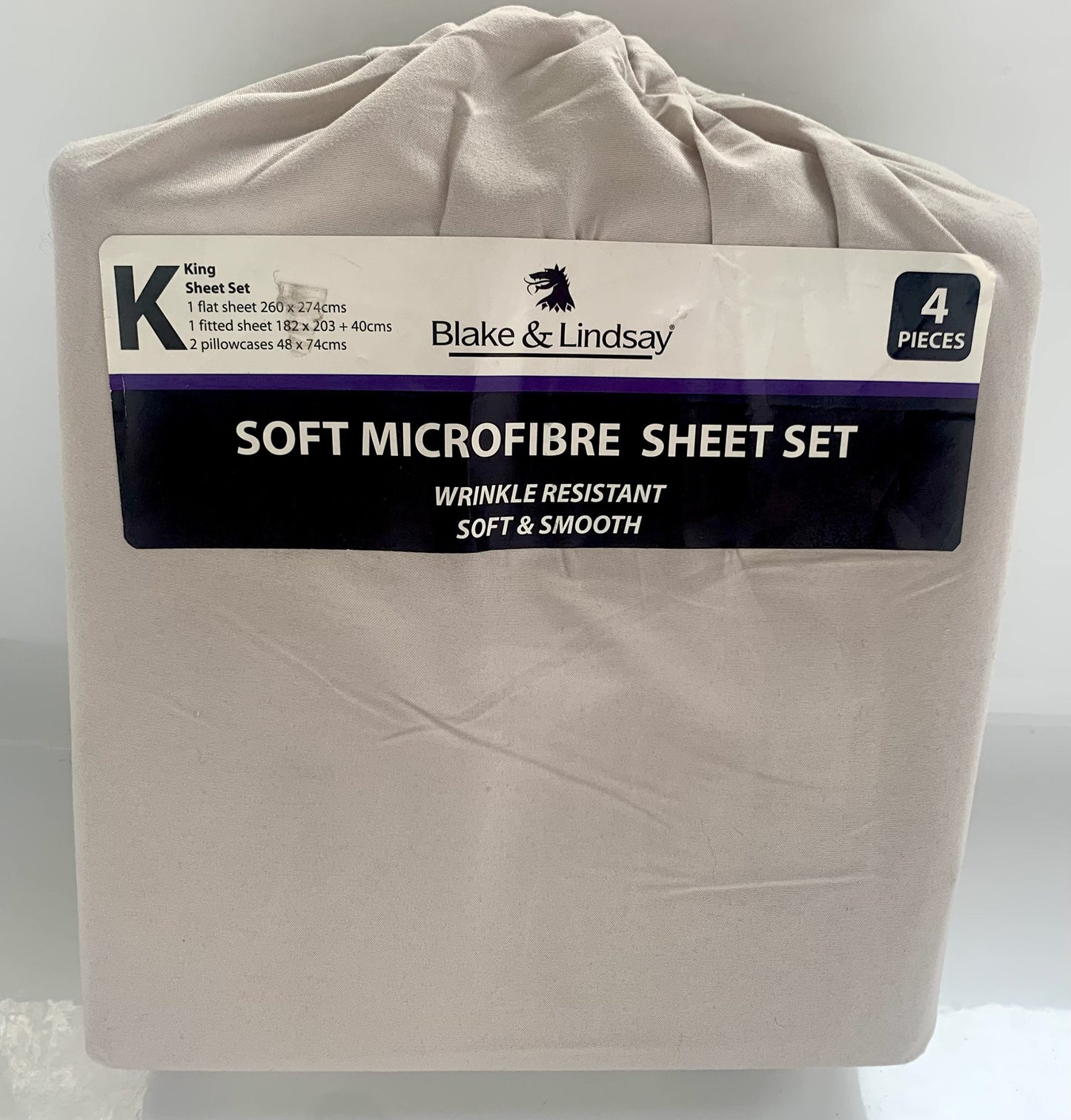 Blake and Lindsay Microfibre King Sheet Set Linen image 0