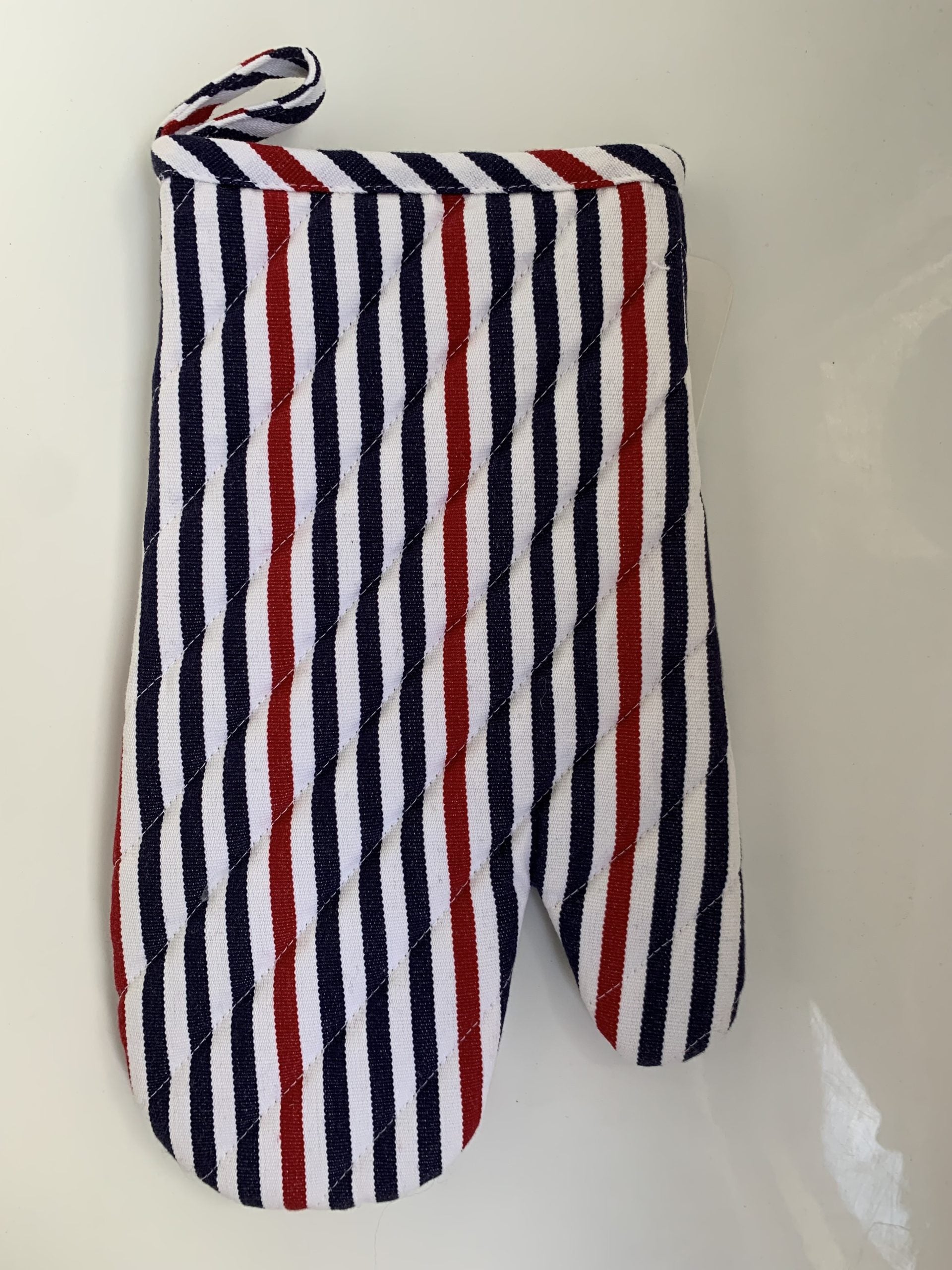 Stripe Oven Mitt Navy/Red/White image 0
