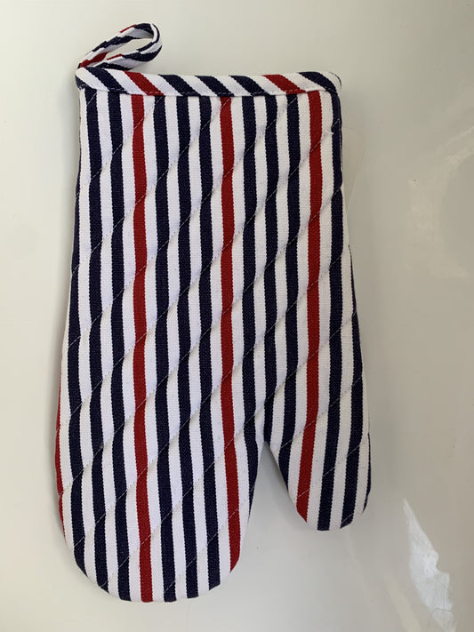 Stripe Oven Mitt Navy/Red/White image 0