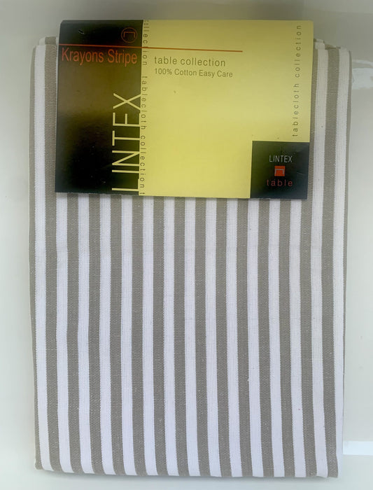 Lintex Tablecloth Krayons Stripe - Square 178cm Taupe 6 Seats image 0