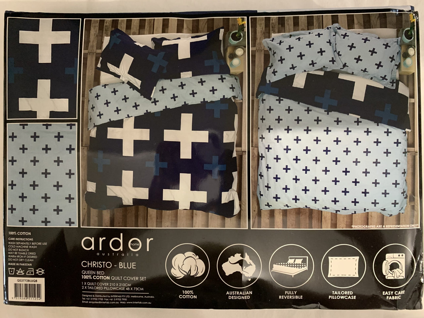 Ardor Queen Quilt Set - Christo blue image 0