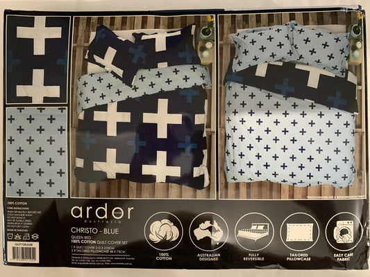 Ardor Queen Quilt Set - Christo blue image 0