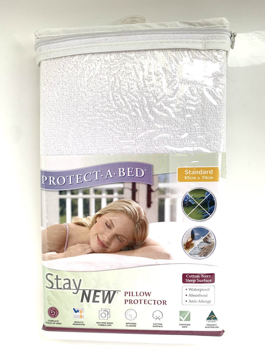 Protect A Bed - Stay New Pillow Protector. Waterproof Absorbent Anti-Allergy image 0